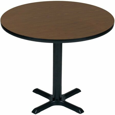 CORRELL 48'' Round Walnut Finish Bar Height High Pressure Cafe / Breakroom Table 384BXB48R01